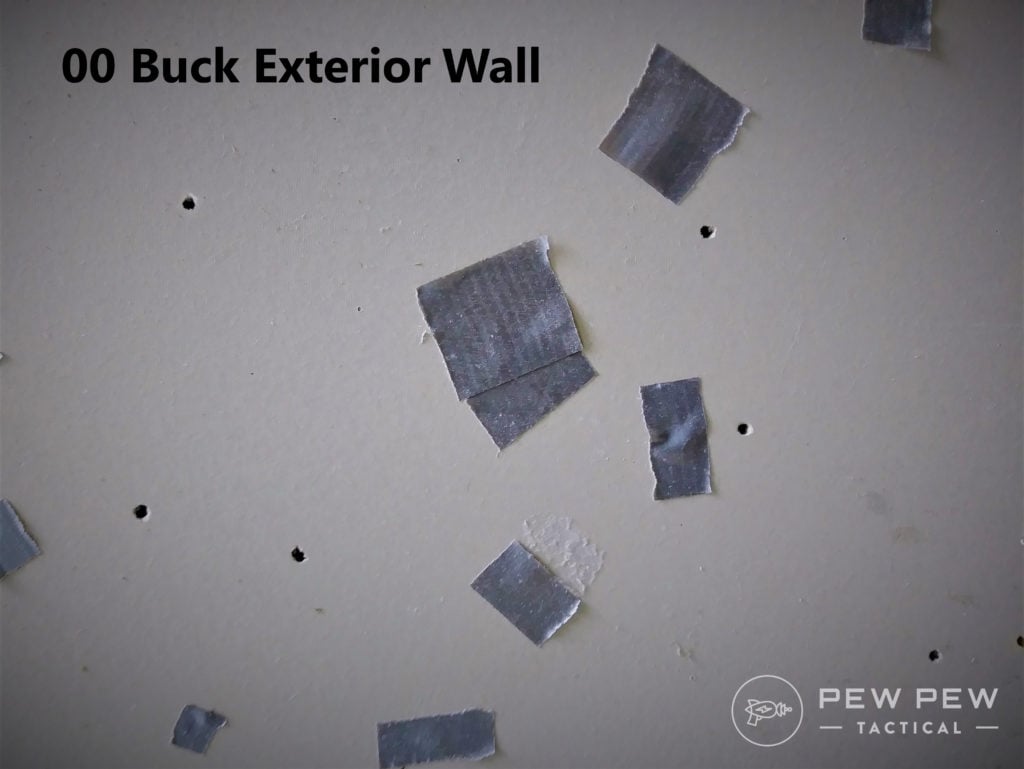 HD overpen test buckshot exterior wall