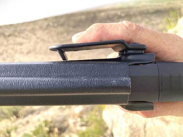 view of the Mission First Tactical Kydex holster showing the ample space offered by the belt clip