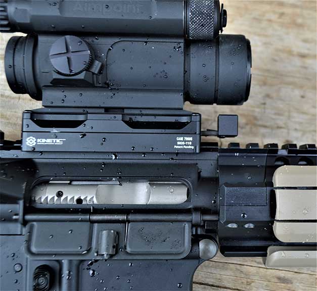 Aimpoint red dot sight on a Kinetic mount for a Picatinny rail
