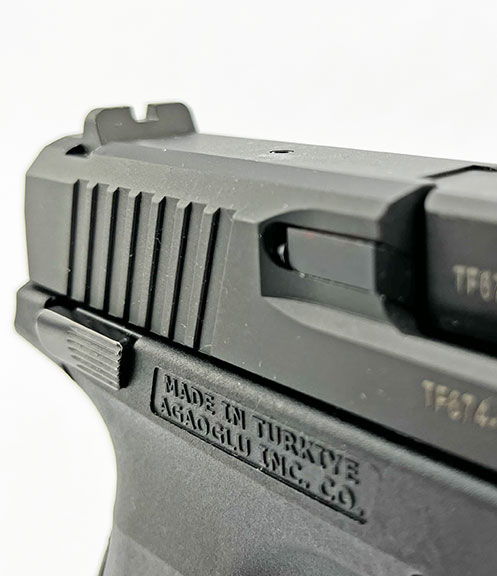 Loaded chamber indicator on the FXS-9 9mm striker-fired pistol