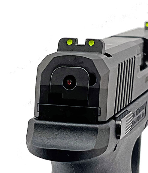 Cocked firing pin indicator on the FXS-9 9mm handgun