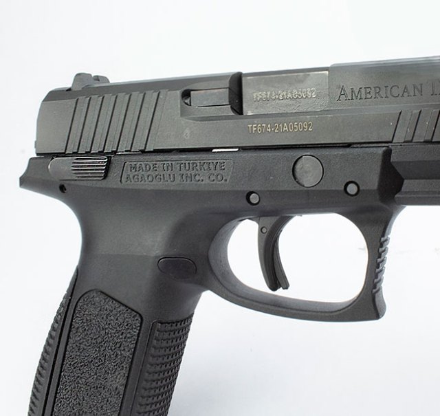 high backed trigger guard on the ATI FXS-9 handgun