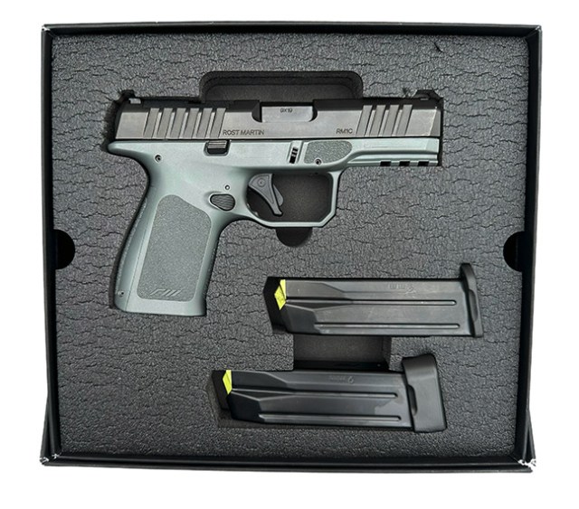 Rost Martin RM1C striker-fired, polymer-frame 9mm pistol with two magazines in the shipping box