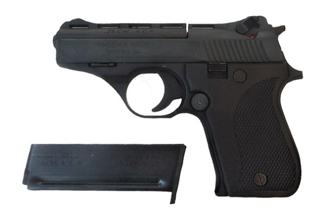 Phoenix Arms HP 25 semi-auto pistol, black, left profile