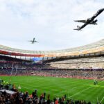 Footage of two planes stunning a rugby stadium with one of the wildest flyovers ever goes viral