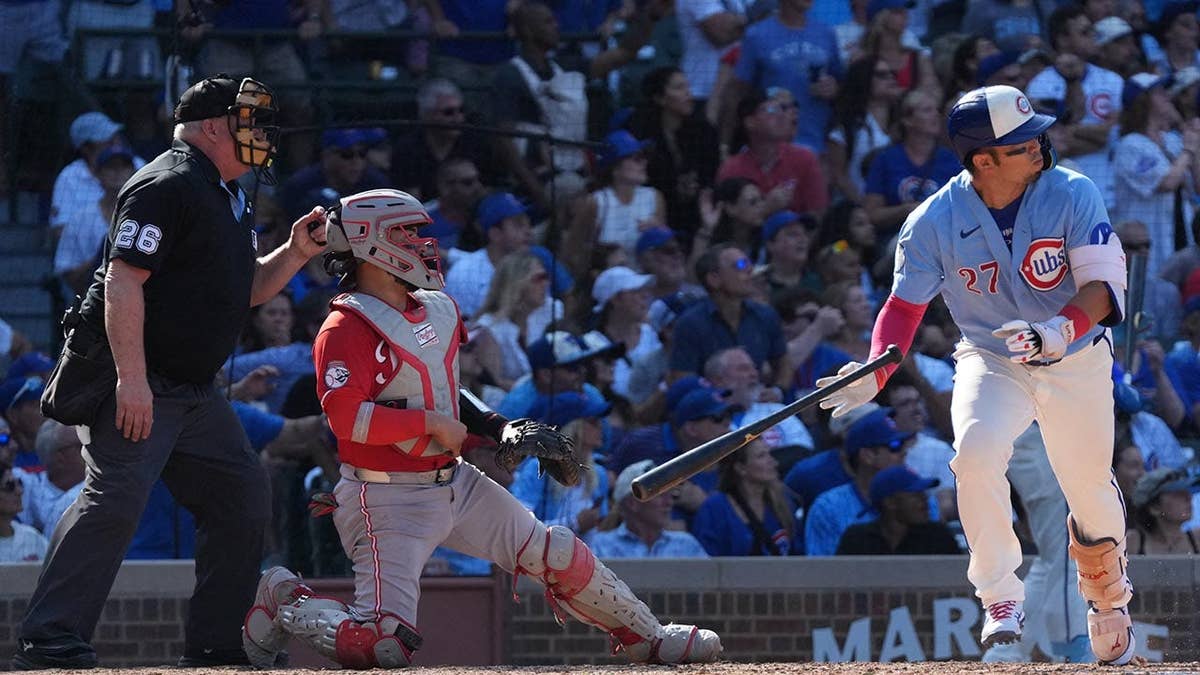 Seiya Suzuki swings at a pitch during a MLB game