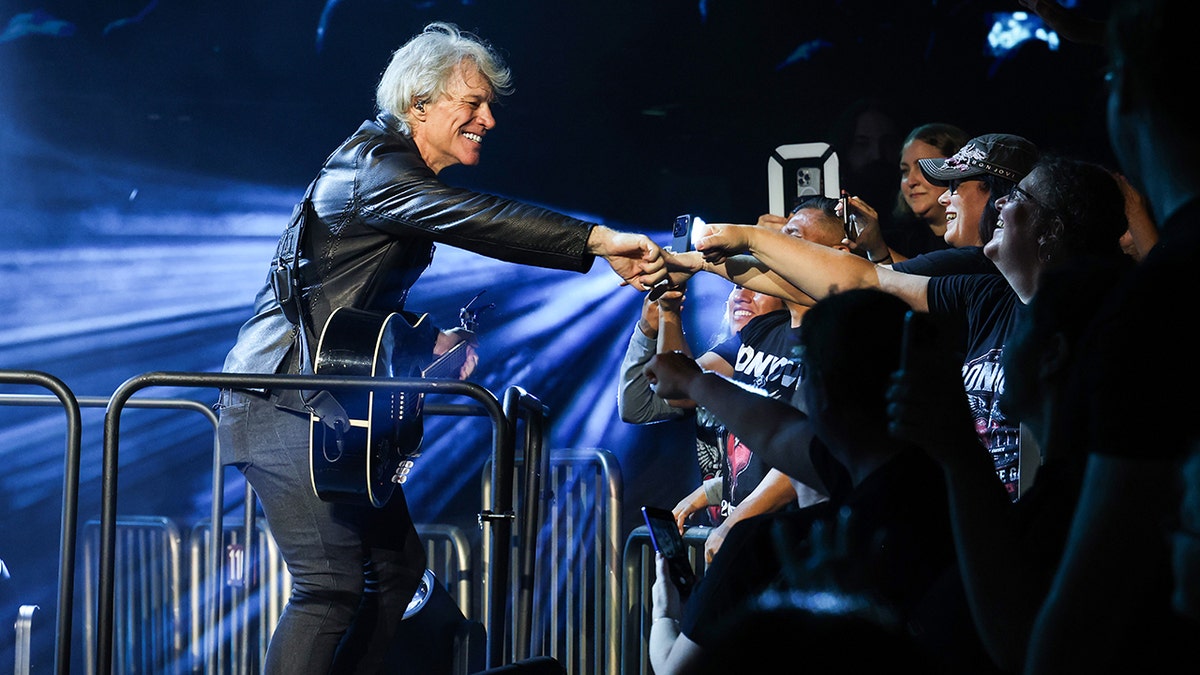 Jon Bon Jovi performs onstage during a concert at Madison Square Garden.