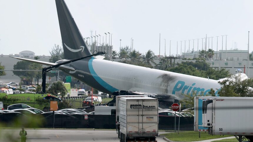 Data shows Amazon jet’s key braking systems did not deploy during deadly Miami crash: NTSB