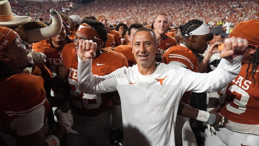 Texas coach Steve Sarkisian’s awkward ESPN interview divides internet during team’s win over Ohio State