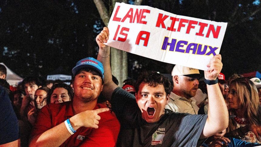 Ole Miss fans open ESPN’s ‘College GameDay’ with a vulgar chant for Lane Kiffin