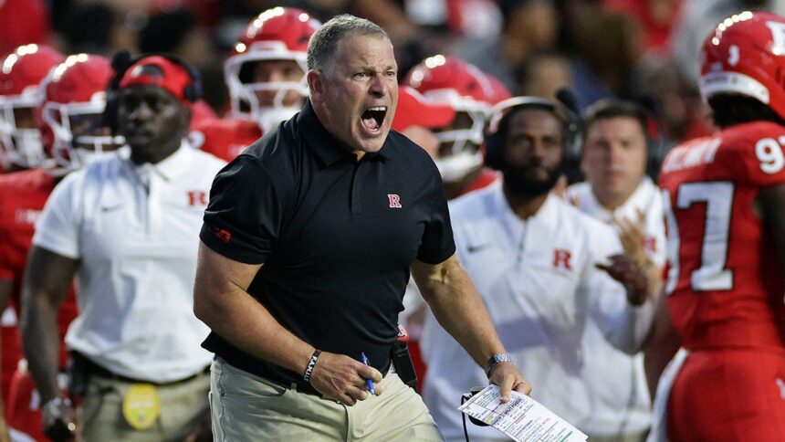 Rutgers’ Greg Schiano crashes out on official after costly penalty in tough loss to USC