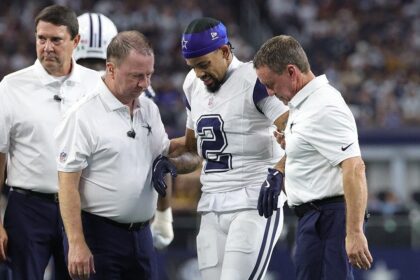 Cowboys’ Cobie Durant gets stepped on in worst place possible during win over Commanders