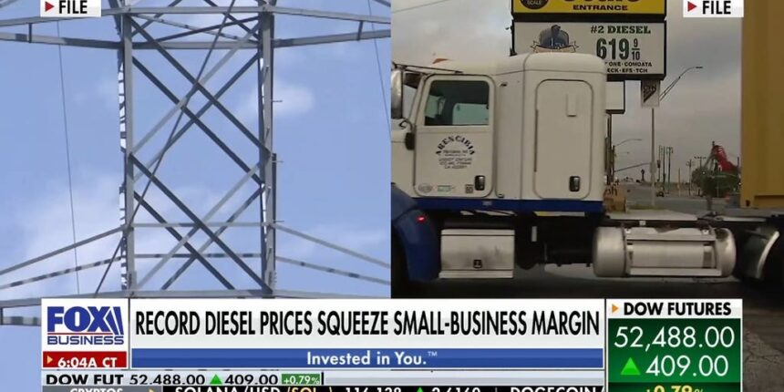 Record-high diesel prices squeezing small business margins amid Middle East tensions | Fox Business Video