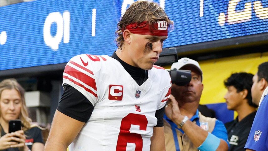 Giants’ Jaxson Dart tried to reenter game with knee injury but had jersey taken away: reports
