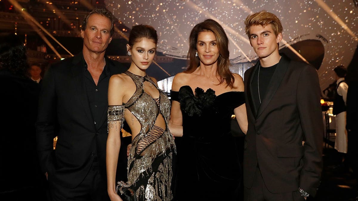 Rande Gerber, Kaia Gerber, Cindy Crawford and Presley Gerber attend The Fashion Awards 2018 at Royal Albert Hall in London.
