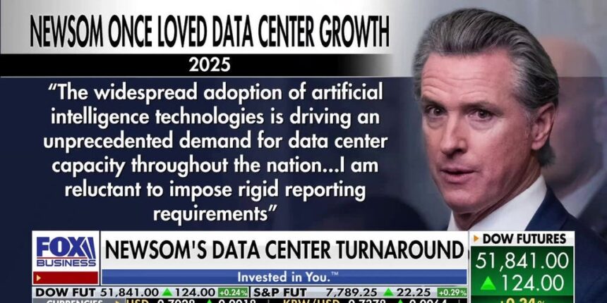 Gavin Newsom shifts stance on AI and data centers, drawing criticism | Fox Business Video