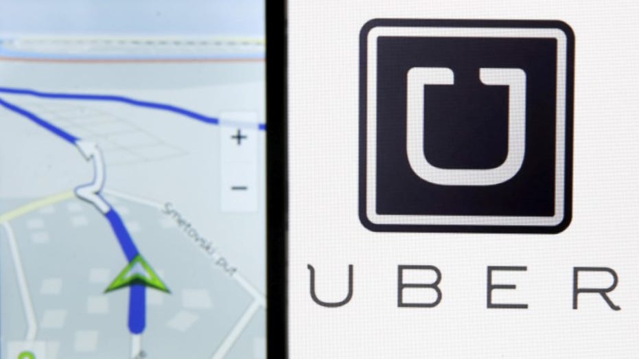 The Uber app on a phone