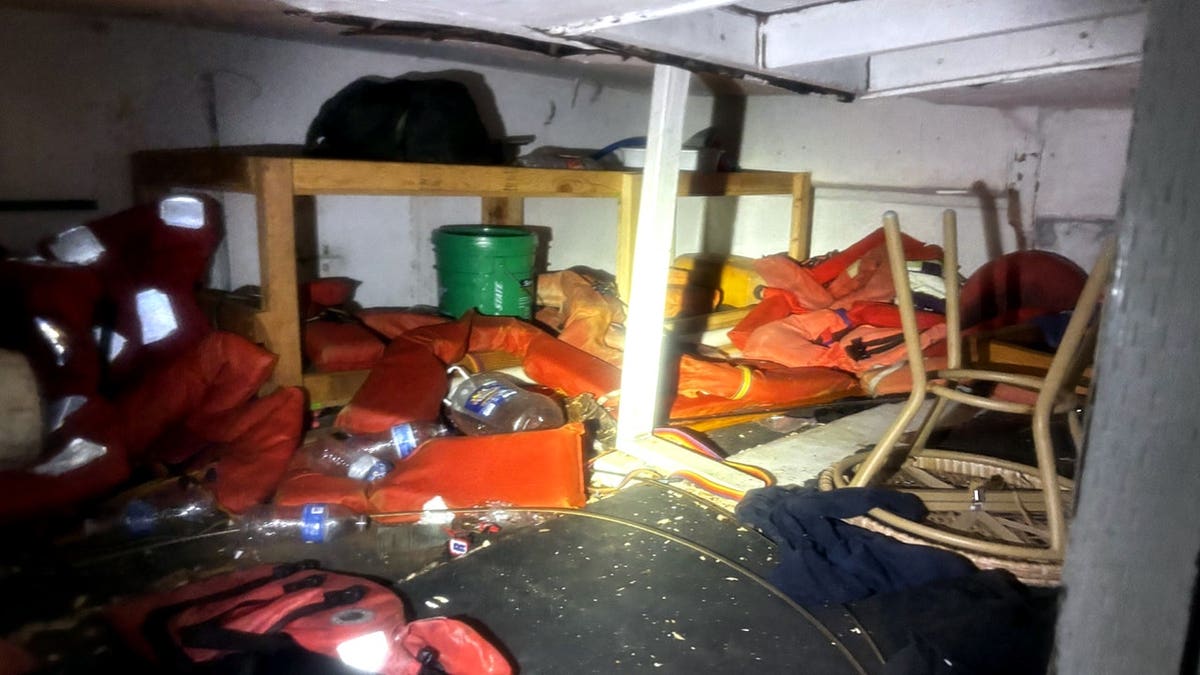 interior of suspected migrant pleasure craft