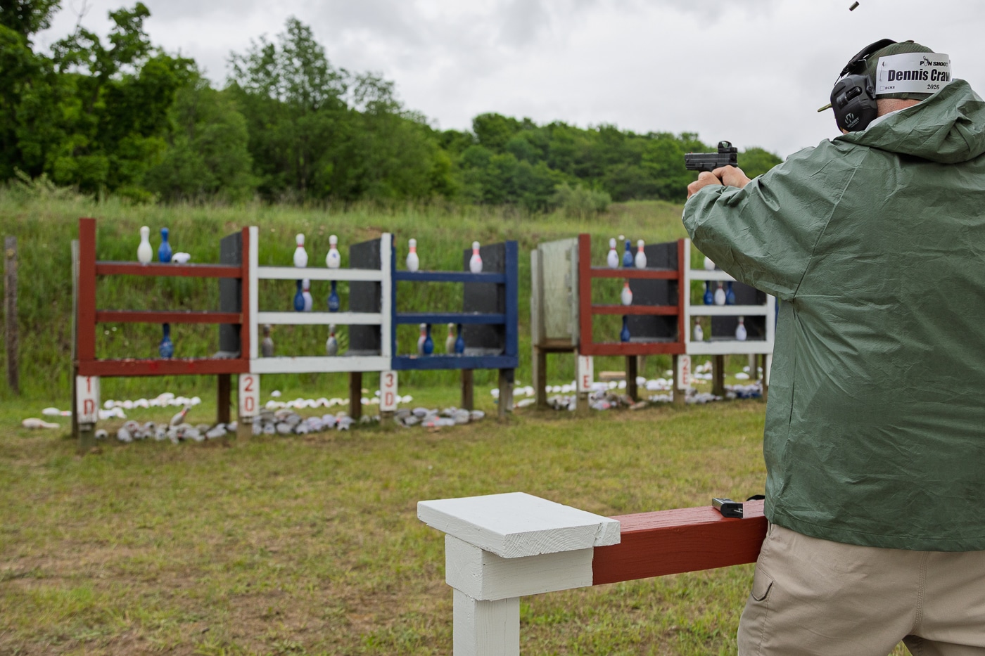 Dennis Crawford shoots in the CCW class of the Pin Shoot with his regular carry gun a Springfield XD40 compact