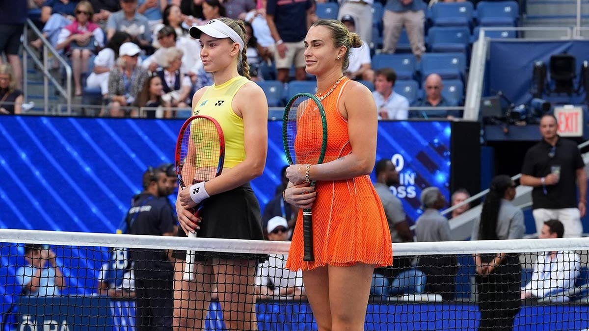 Elena Rybakina and Aryna Sabalenka pose for a photo at the US Open
