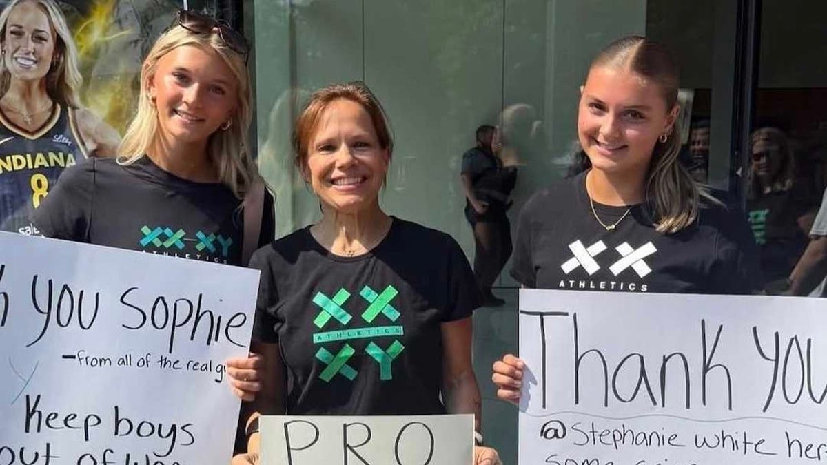 Sophie Cunningham supporters rally outside the Target Center in Minneapolis on Sunday, Aug. 2, 2026.