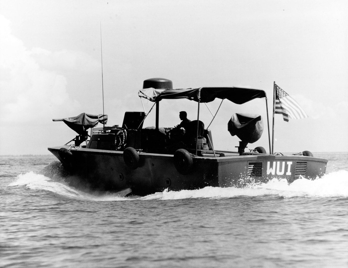 US Navy inshore undersea warfare PBR patrols Vung Tag Harbor during Operation Game Warden