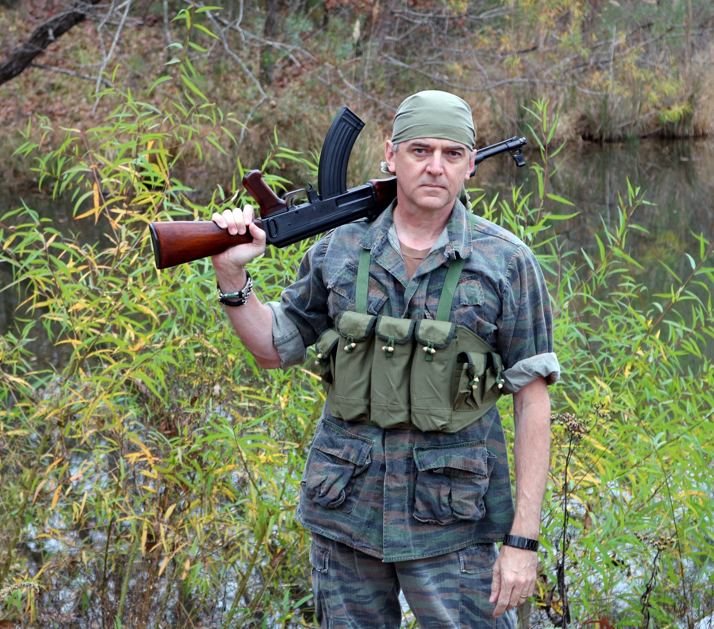 Will Dabbs with AK47 rifle