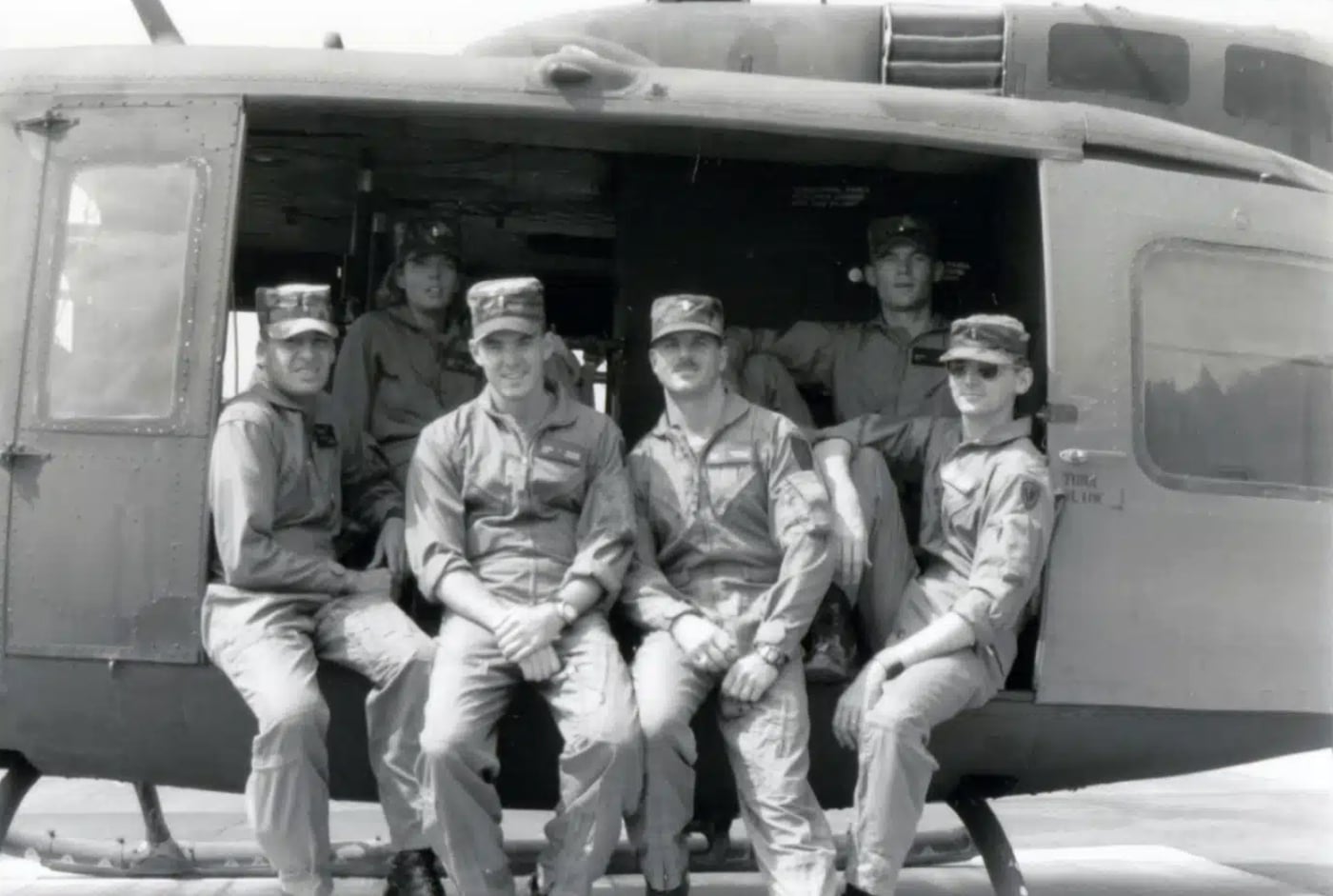 Will Dabbs with other students in US Army rotary wing flight school