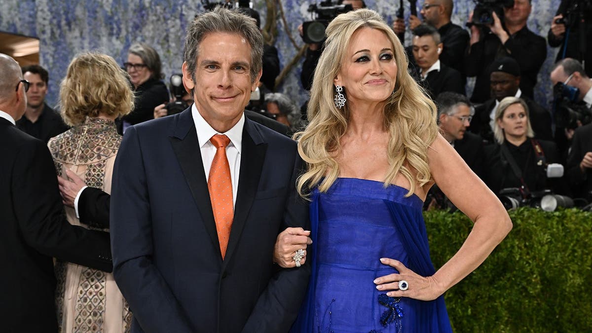 Ben Stiller and Christine Taylor Hackford arriving at a gala event