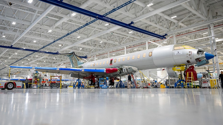Bombardier aircraft being assembled