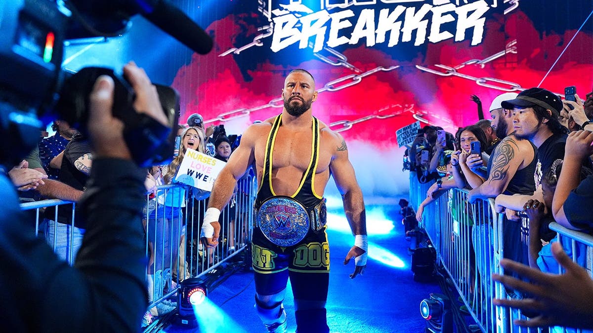 Bron Breakker enters the ring at State Farm Arena.