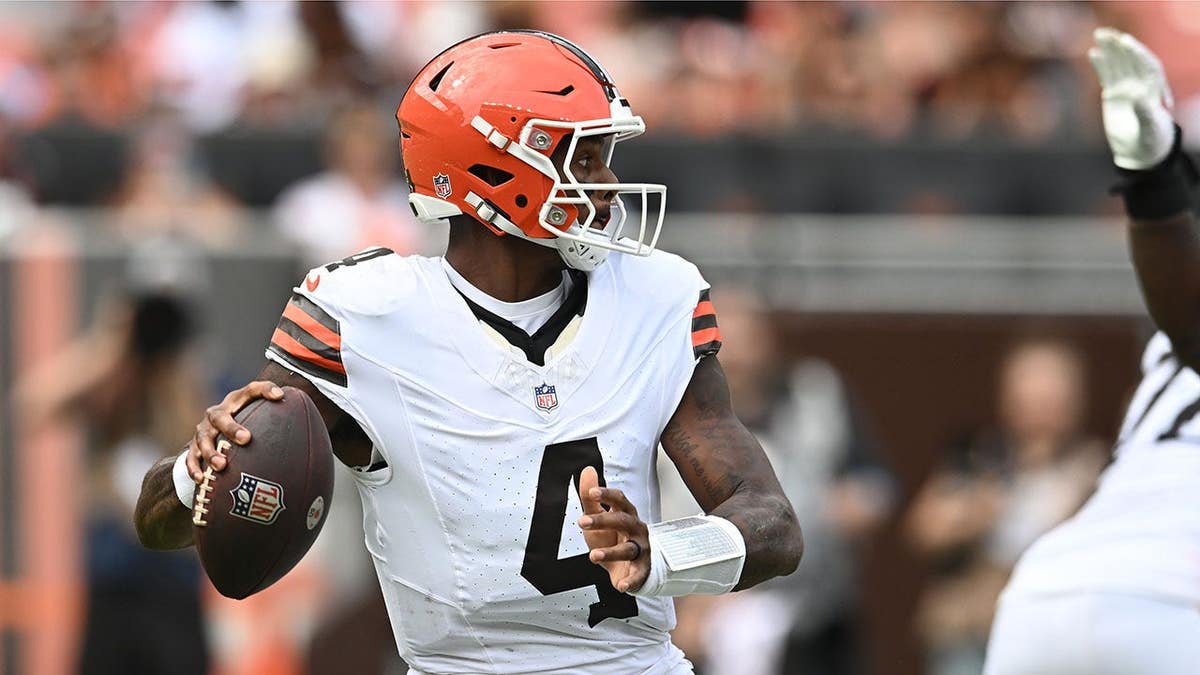 Deshaun Watson looks to pass during a game against the Buffalo Bills.