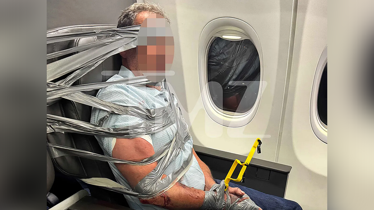 A man was secured with duct tape and zip ties