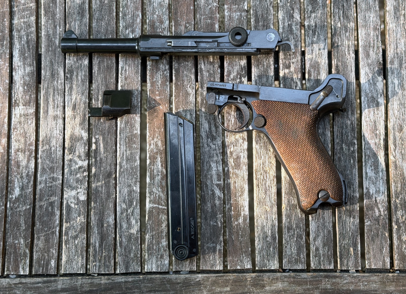field stripping the commercial Luger