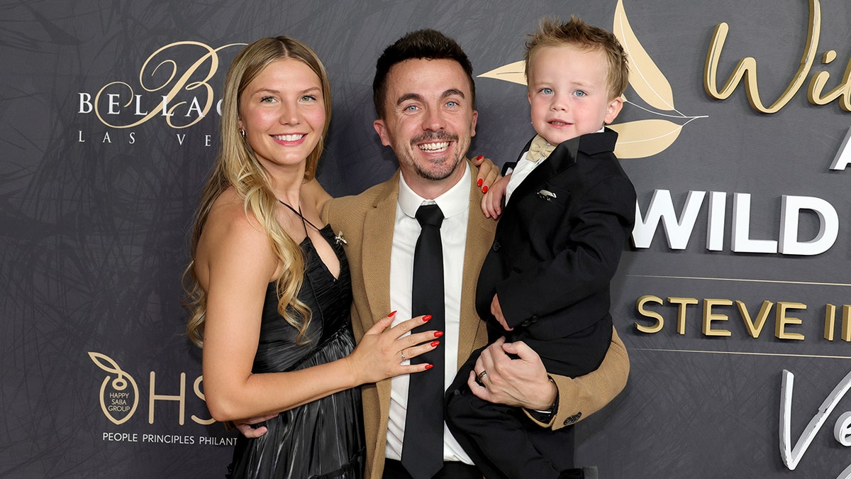 Frankie Muniz poses with his wife Paige and their son Mauz; he has said relocating to Arizona gave him a healthier, more grounded life away from Hollywood.