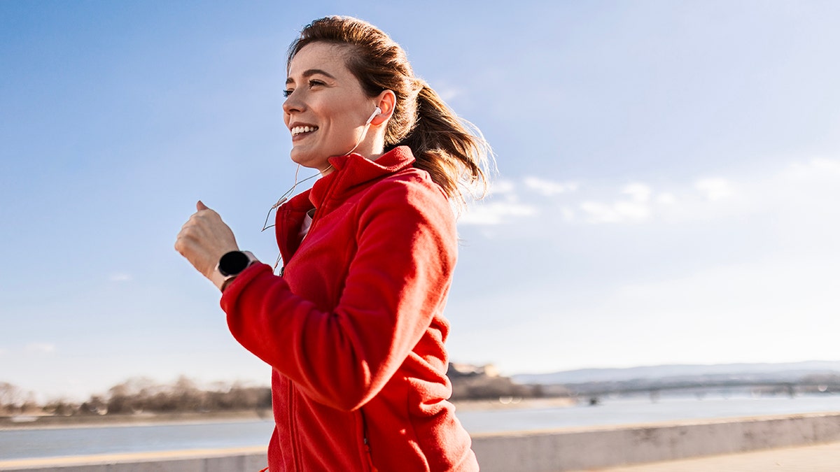 woman jogging outside