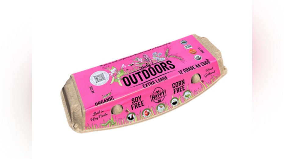 Happy hens organic eggs carton