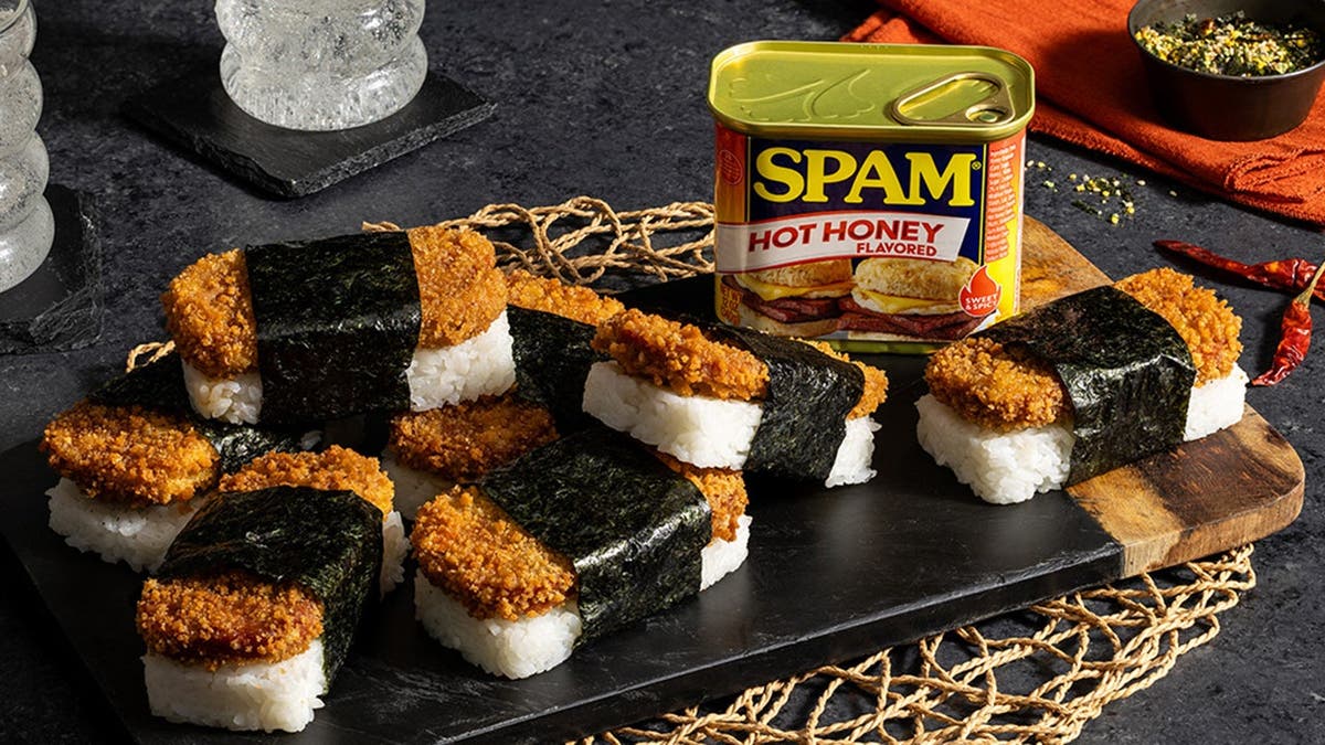 SPAM Hot Honey on Taiwanese sticky rice roll.