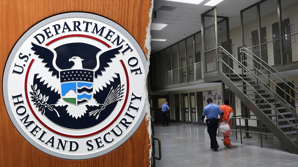 Department of Homeland Security logo next to image of detention facility