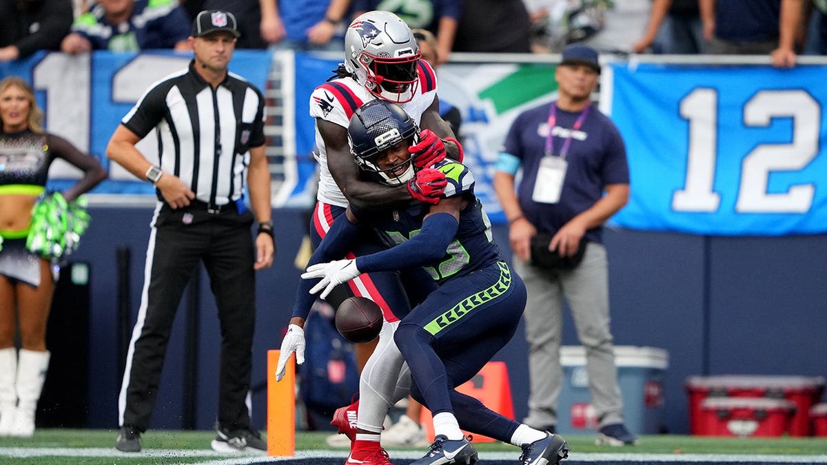 Josh Jobe and A.J. Brown during an NFL game in Seattle.