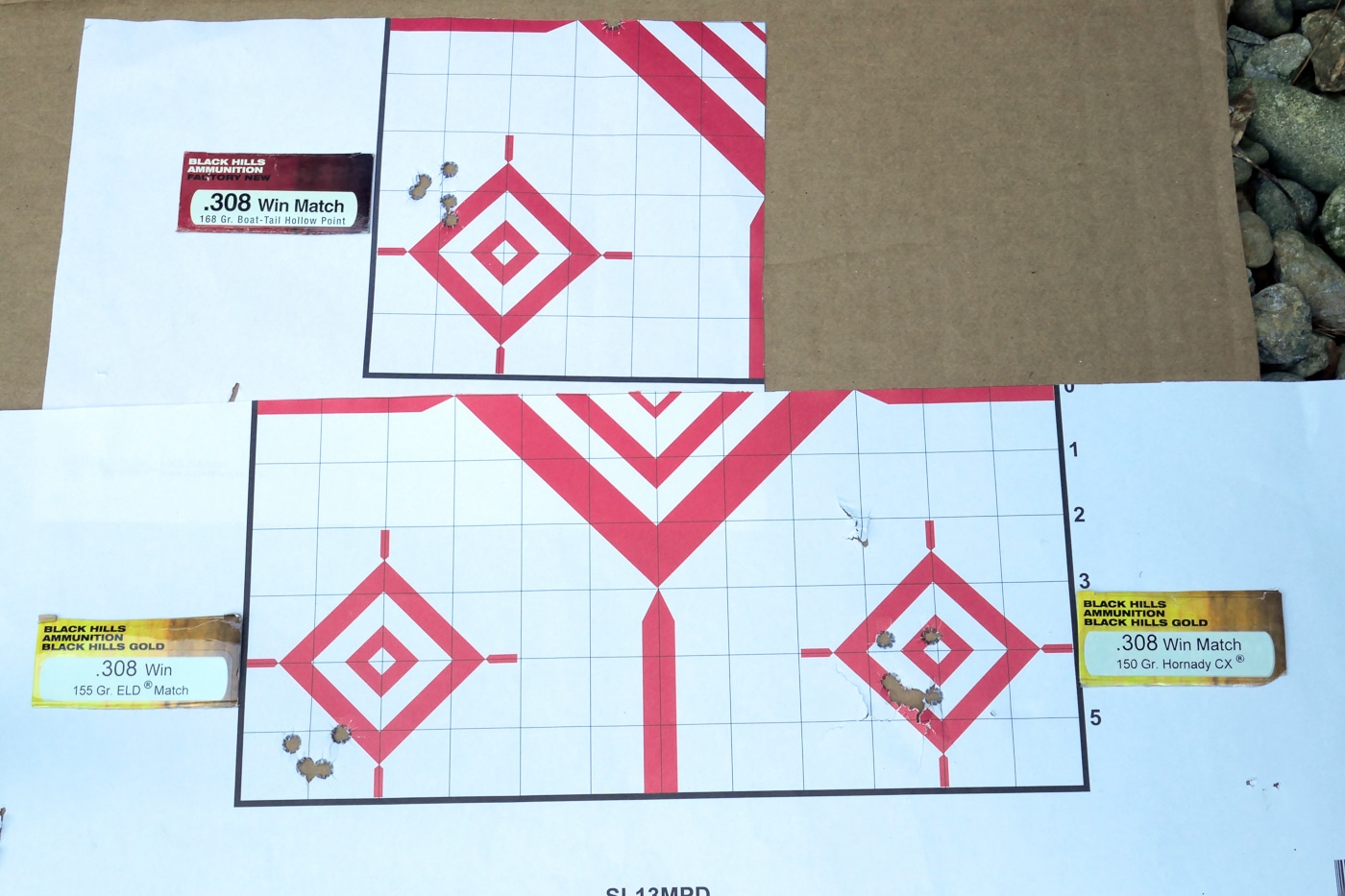 paper targets showing accuracy of gun