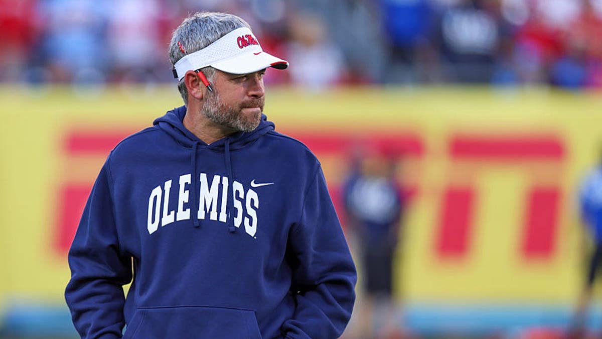 Head coach Pete Golding of the Ole Miss Rebels