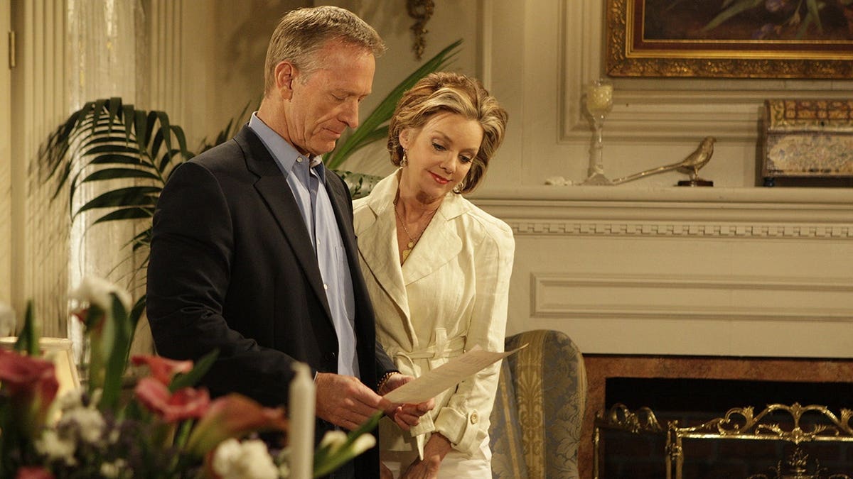 Ted Shackelford and Judith Chapman in a scene for 