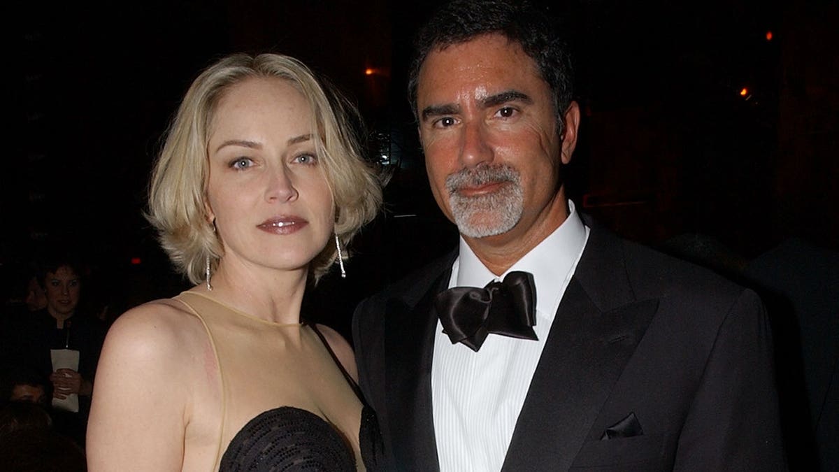 Sharon Stone and Phil Bronstein at the Oscars in Los Angeles in March 2002.