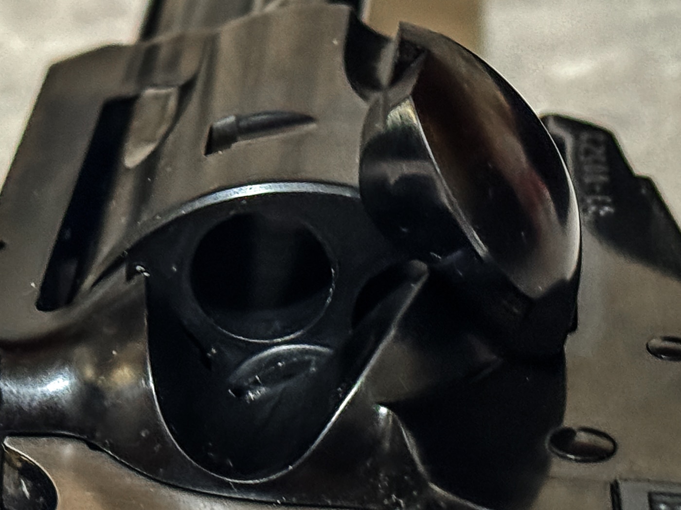 sheriff checks cylinder through open loading gate indicating it was a single action revolver