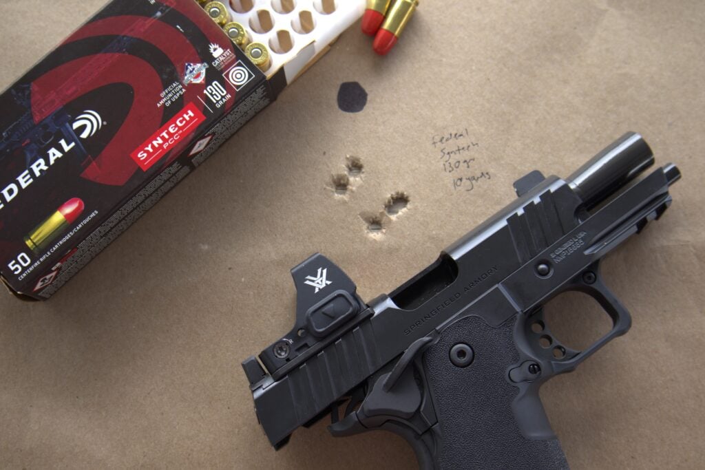 Springfield prodigy accuracy with a box of federal Syntech ammunition