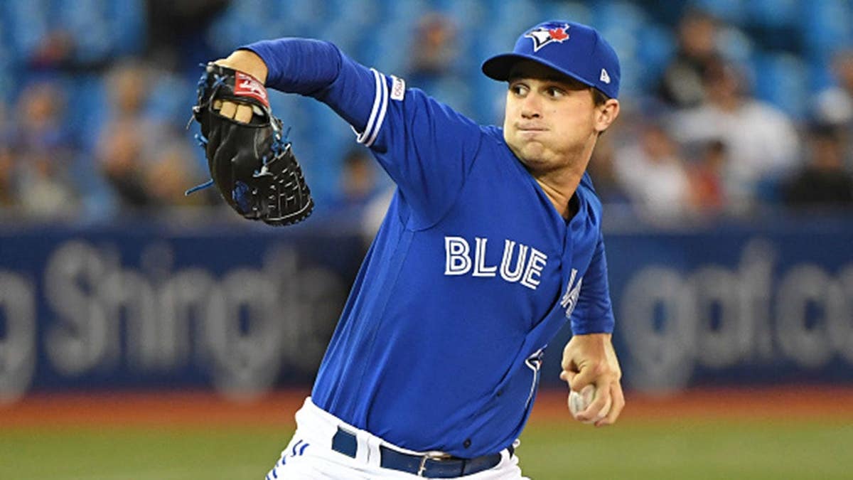 Thomas Pannone stands on the mound during an MLB game.