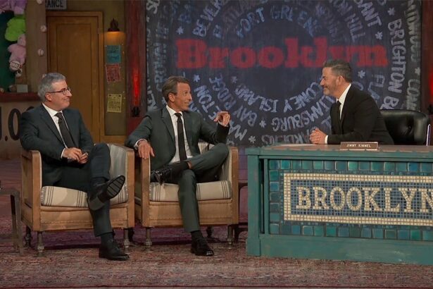 Seth Meyers, John Oliver tell Jimmy Kimmel he’s their ‘bulletproof vest’ when it comes to Trump