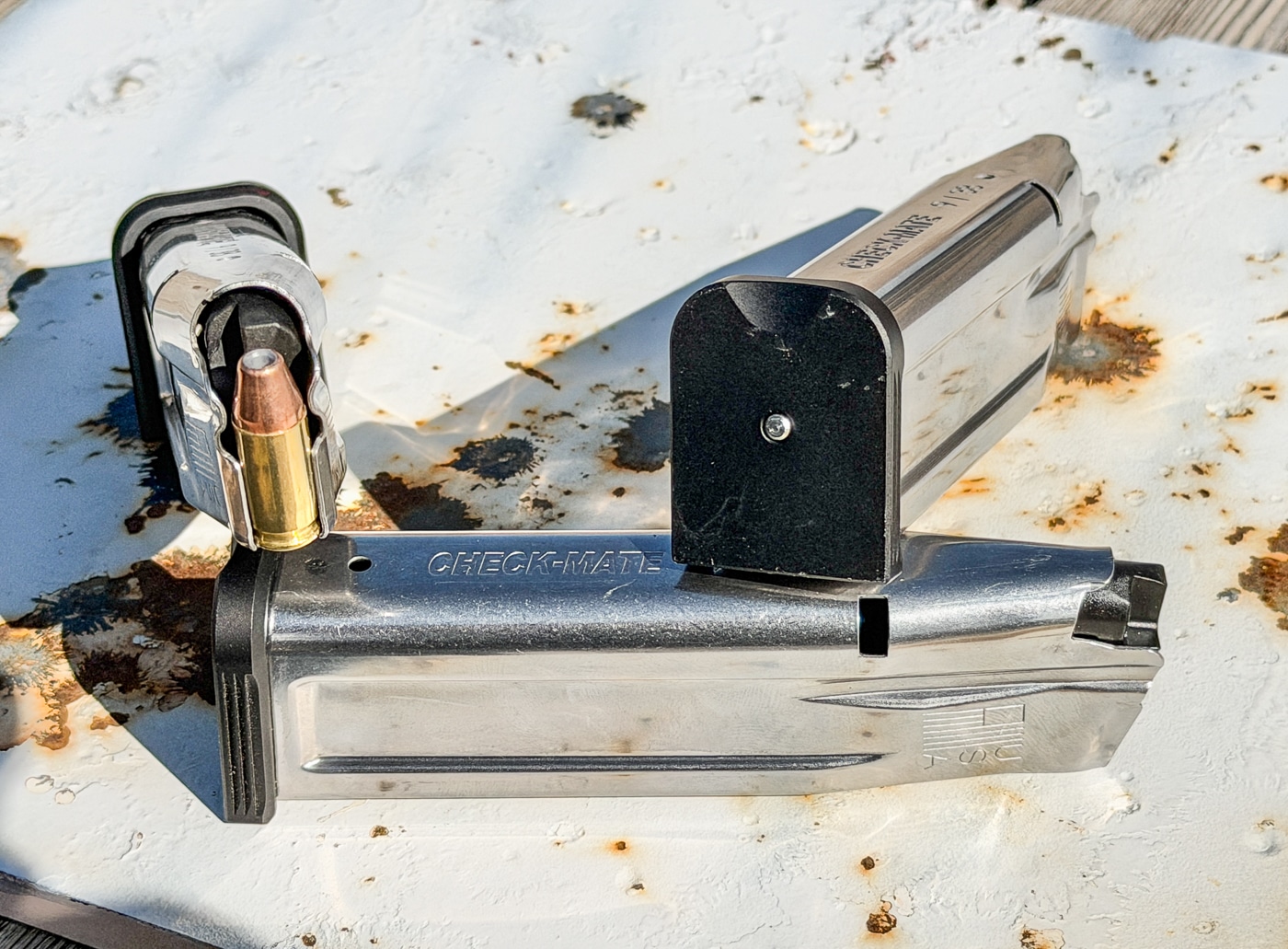 Check-Mate UHC magazine follower holds rounds securely in place