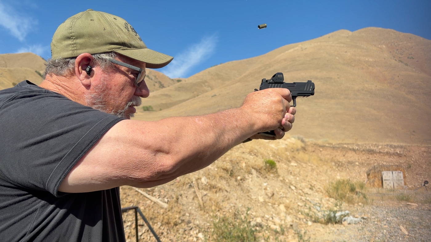 author function testing the pistol with the Check-Mate UHC magazines